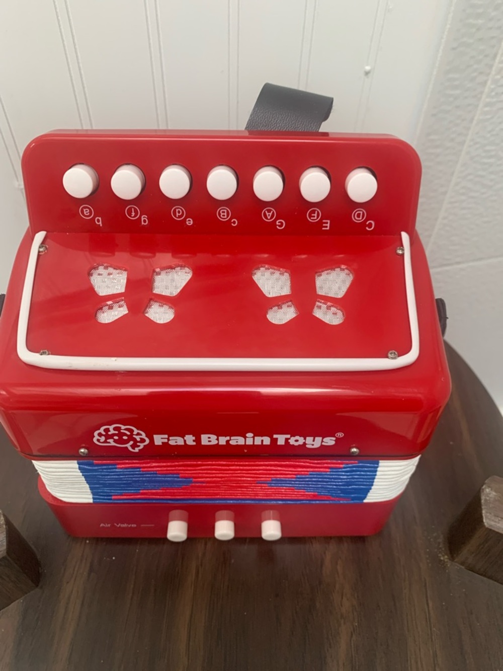 Fat Brain Toys-Red Kids Accordion Musical Toy